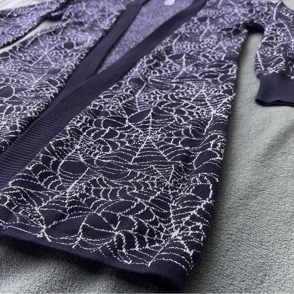 Sparkly Spider Web Open Front Sweater - image 2